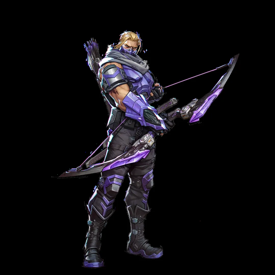 Hawkeye holding a bow and arrow