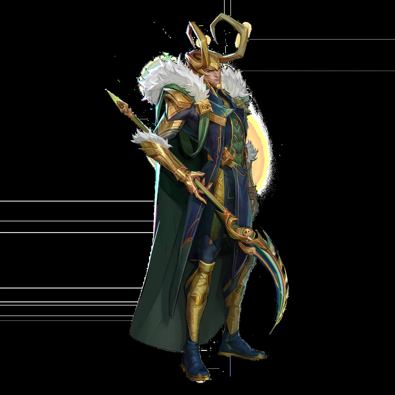 Loki holding his sceptre