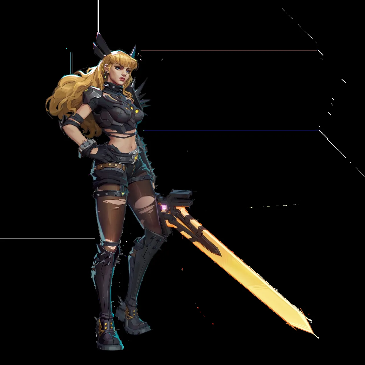 Magik holding a longsword