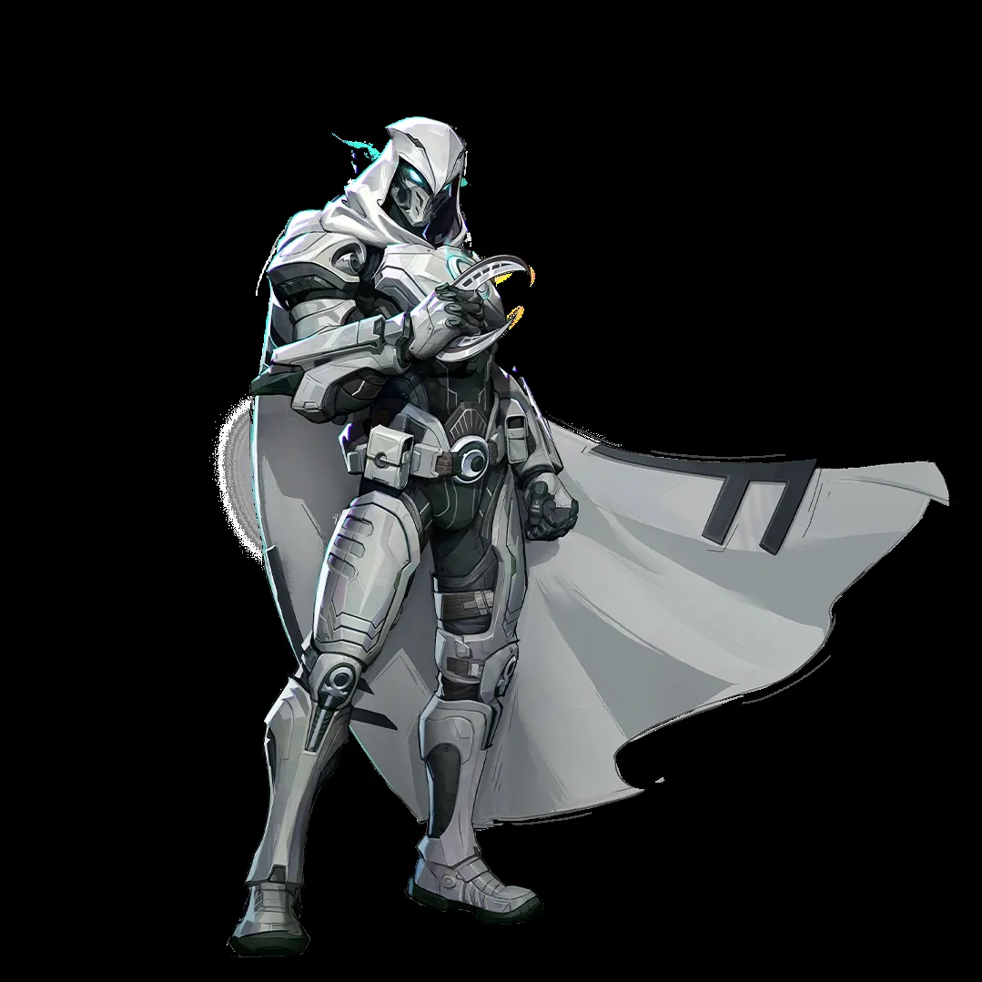 Moon Knight holding a crescent moon weapon