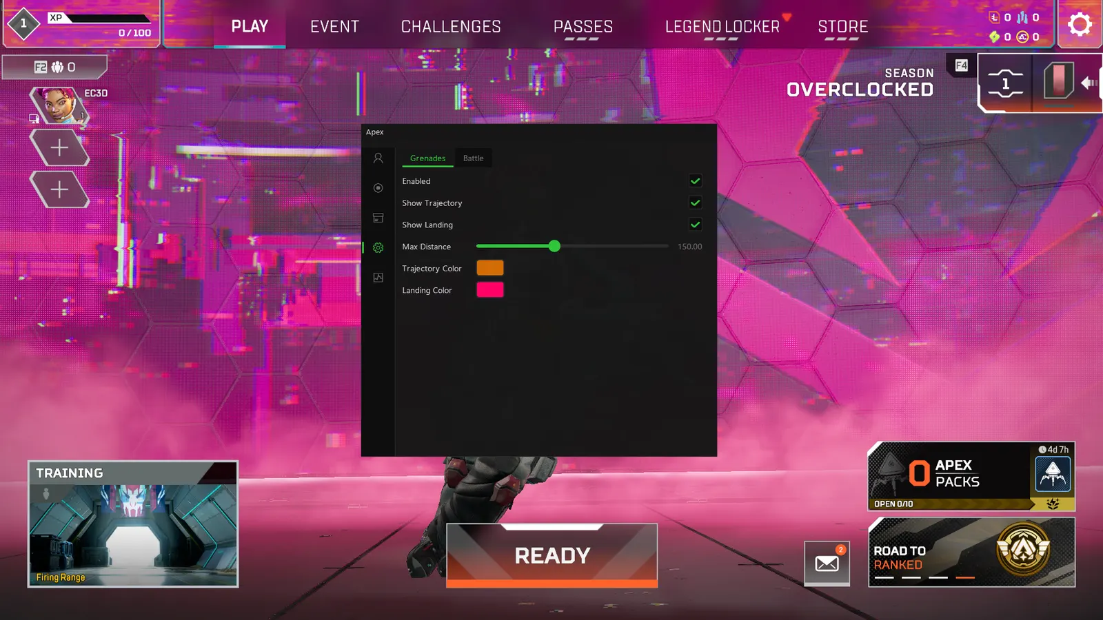 Apex Legends cheat — Grenade helper