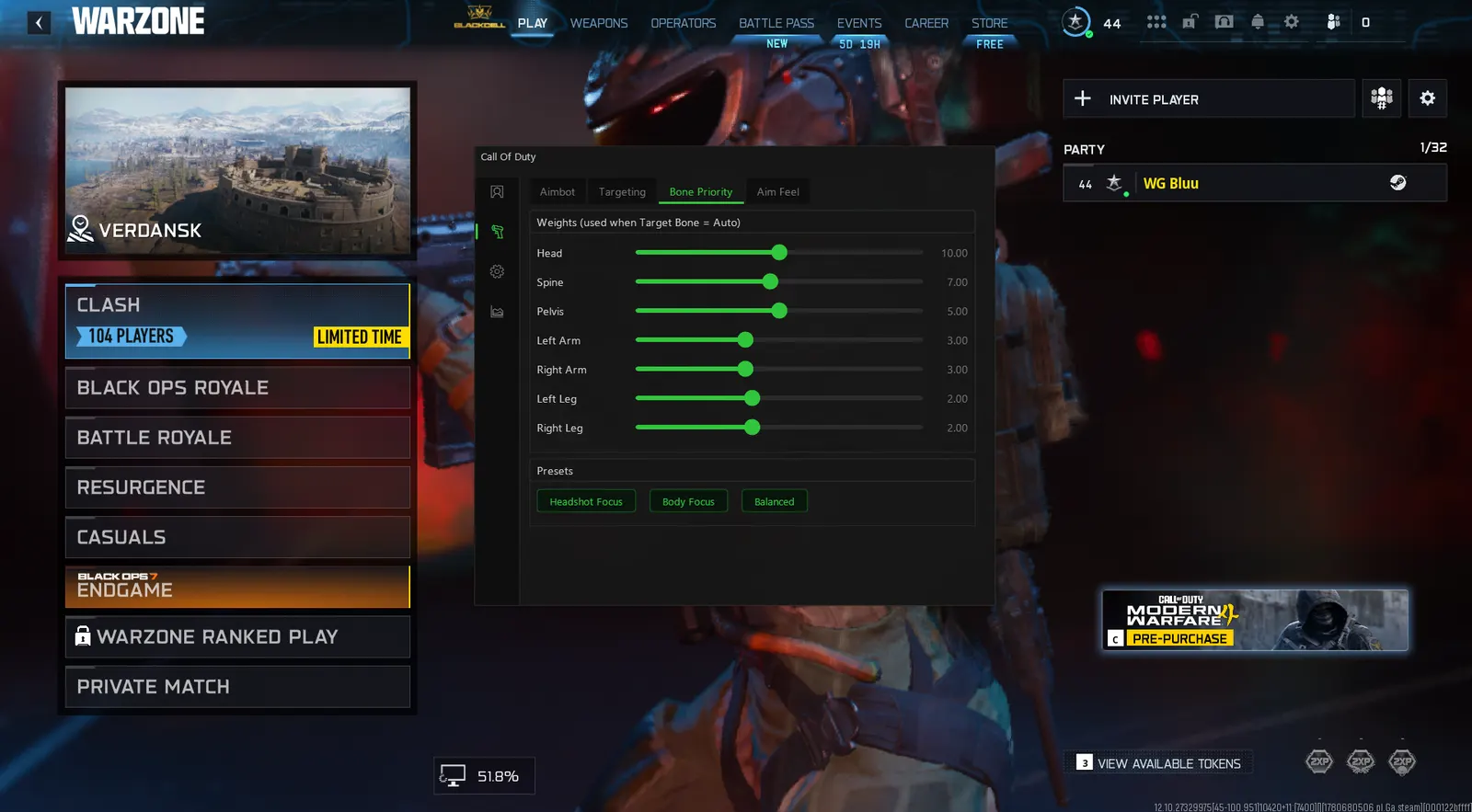 Call of Duty Aimbot — Bone priority