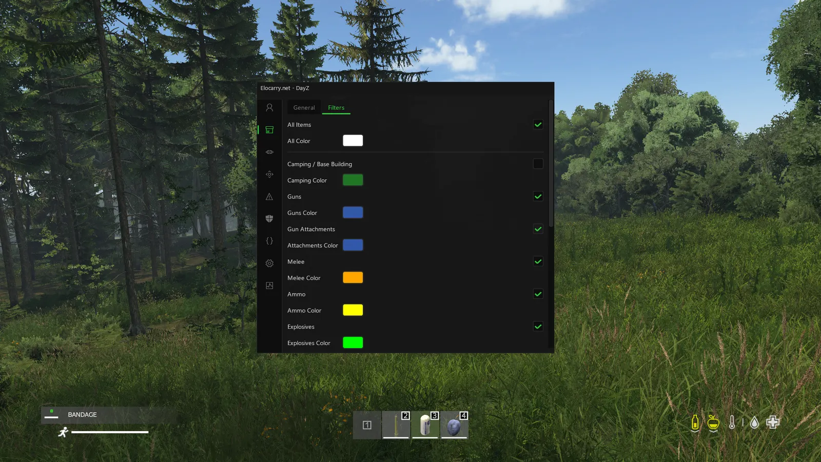 DayZ Wallhack — Item filters