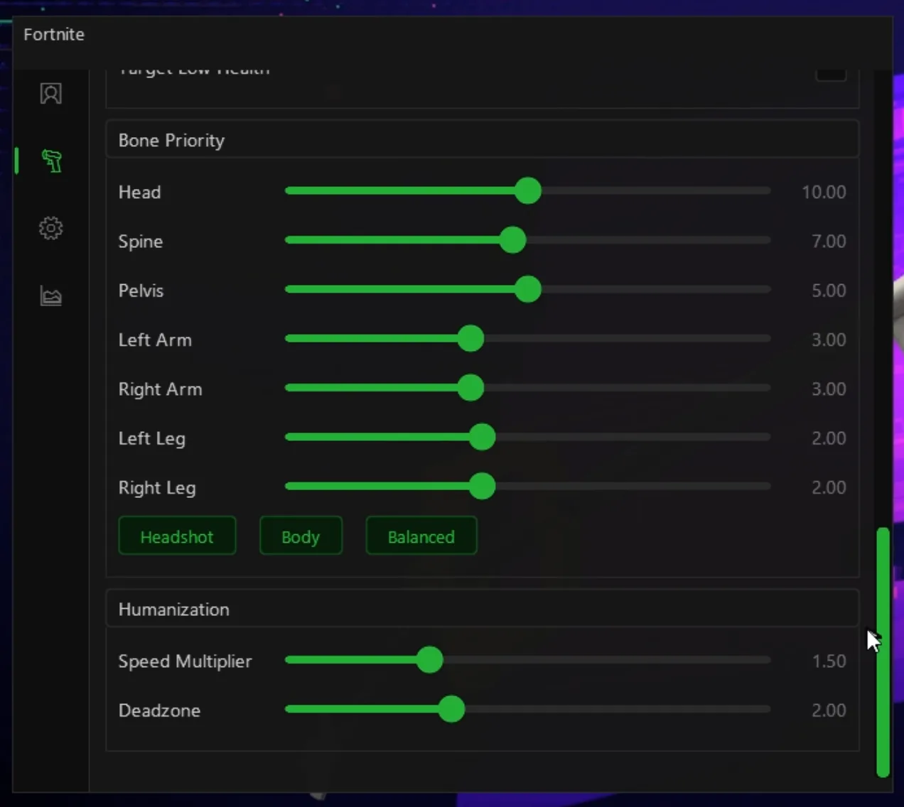 Fortnite cheat — Bone priority