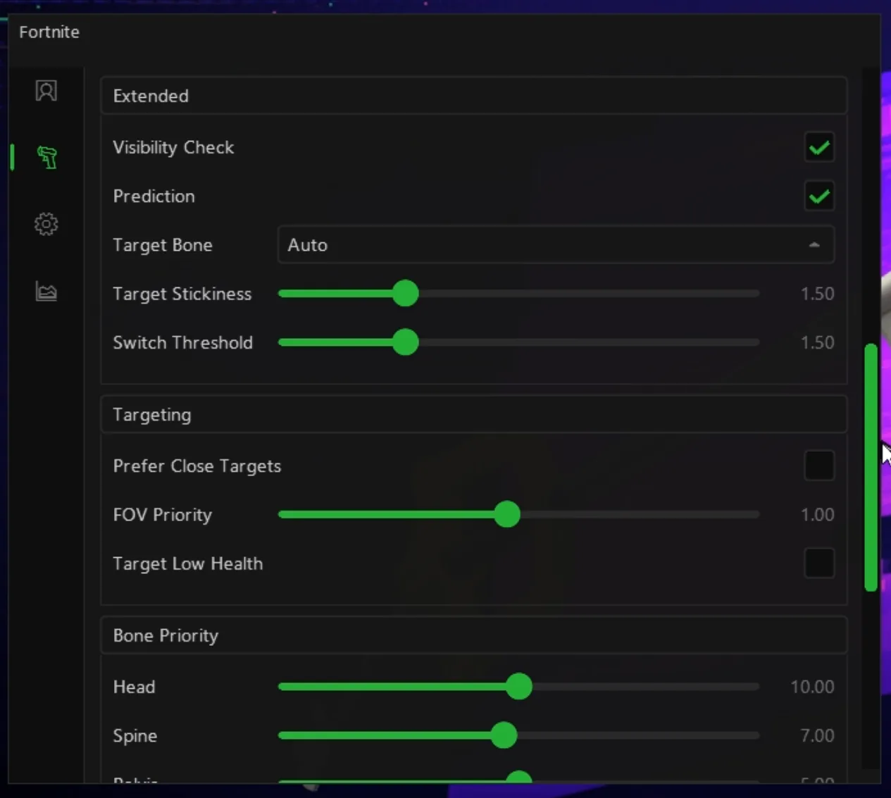 Fortnite cheat — Targeting