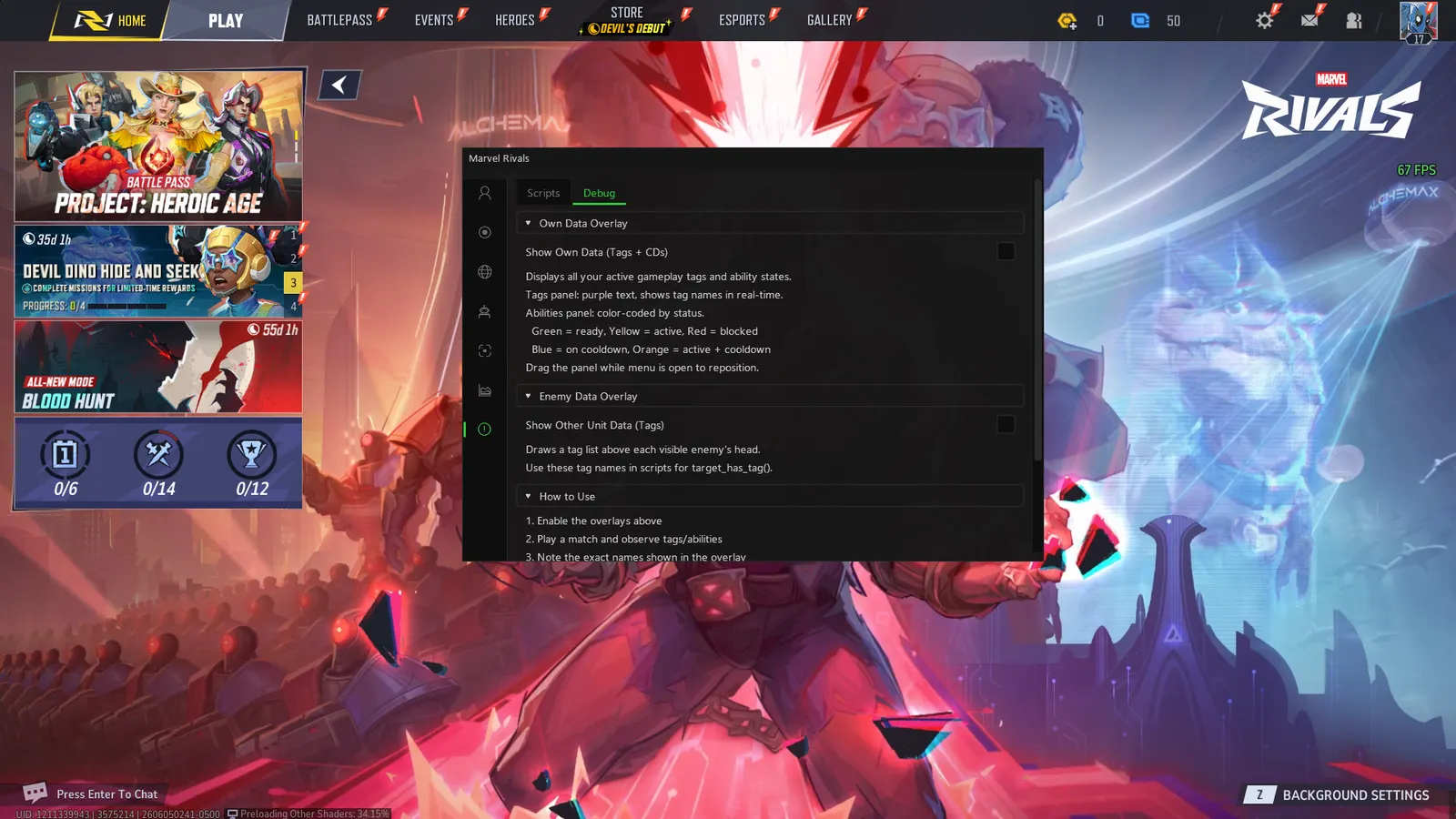 Marvel Rivals Scripts — Debug overlays