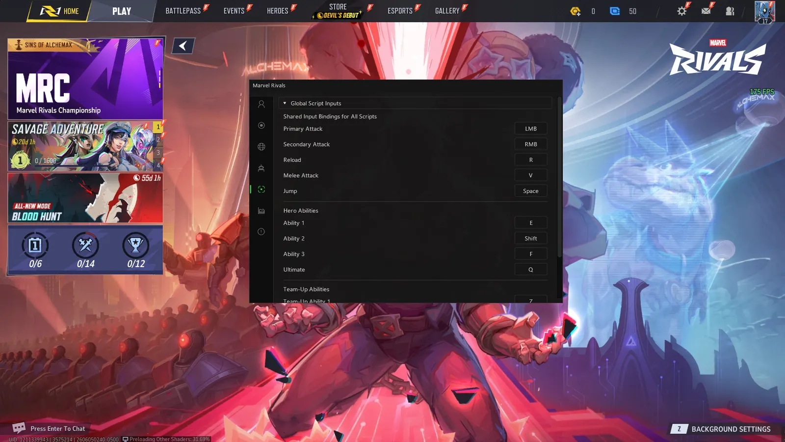 Marvel Rivals cheat — Script inputs