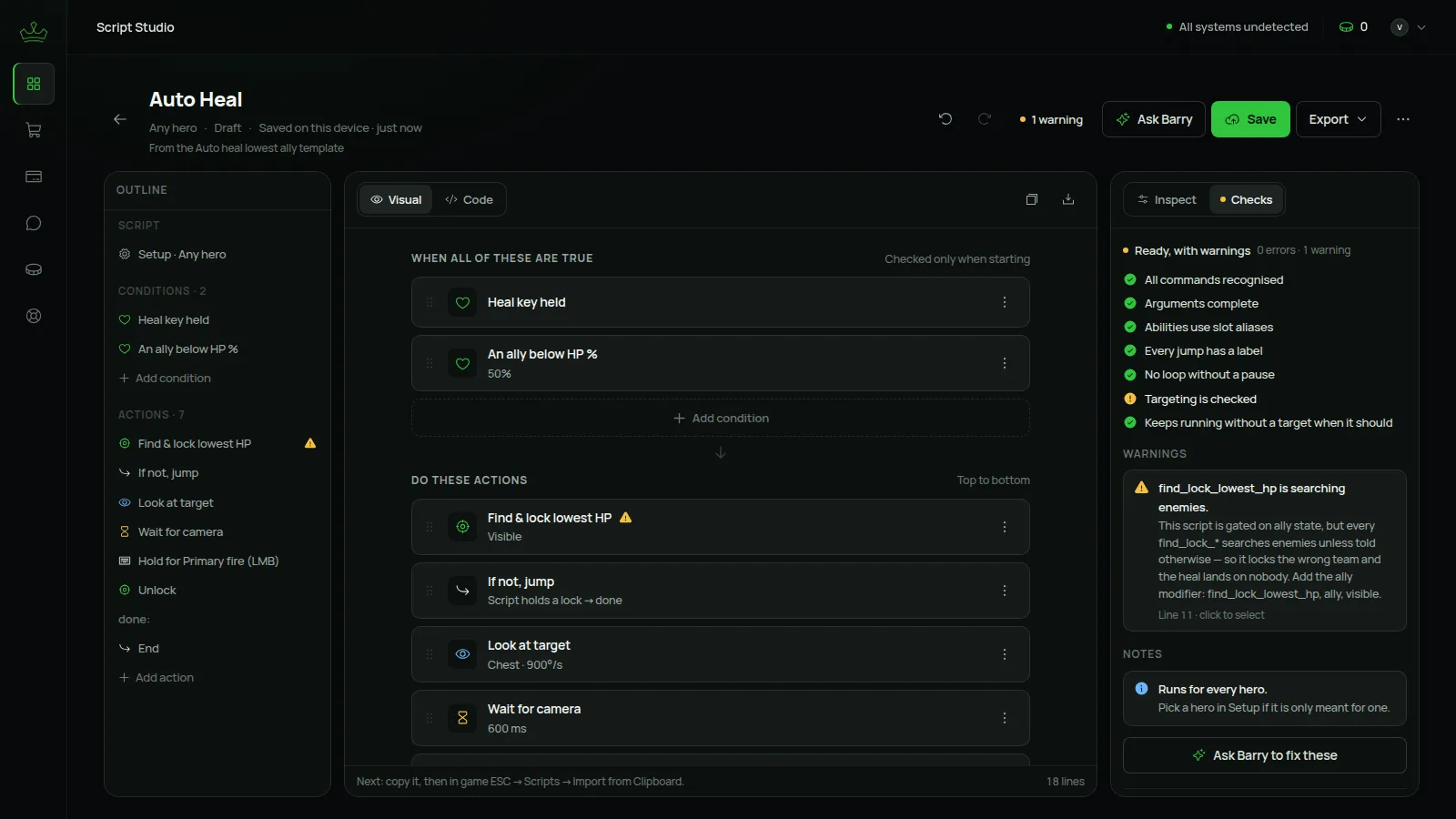 Marvel Rivals Script Studio — Live checks