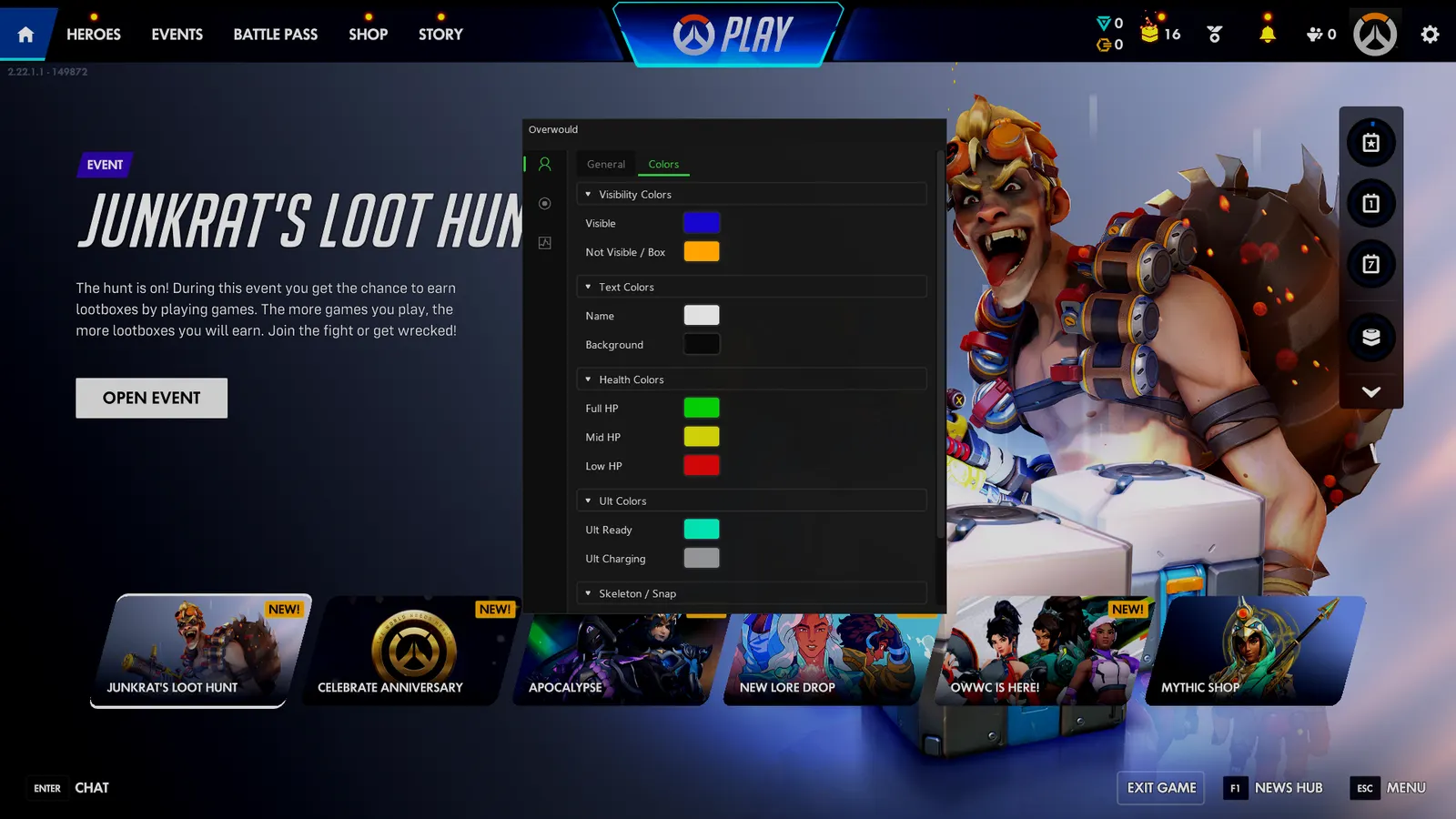 Elocarry Overwatch cheat: ESP colours
