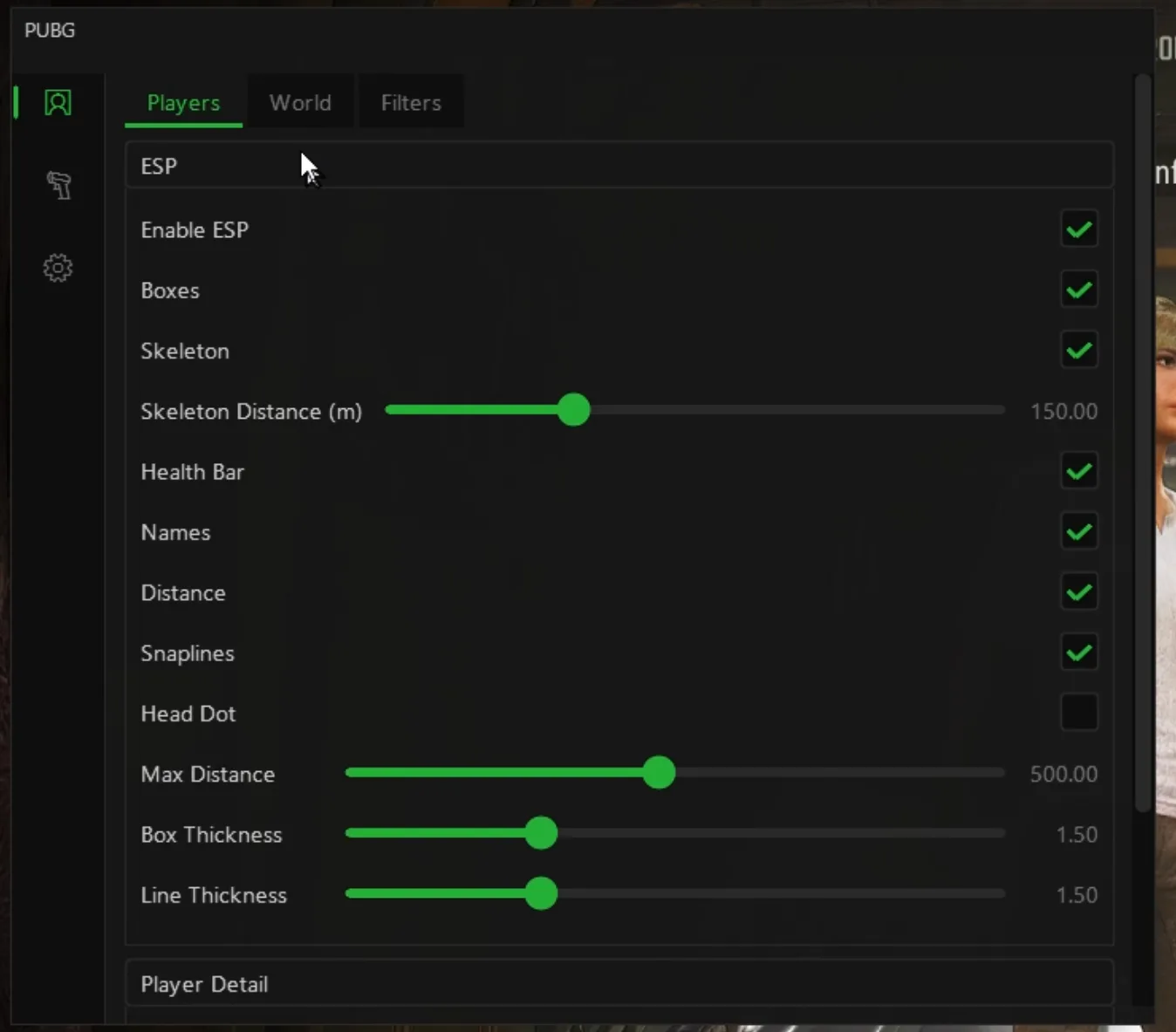 PUBG cheat — Player ESP