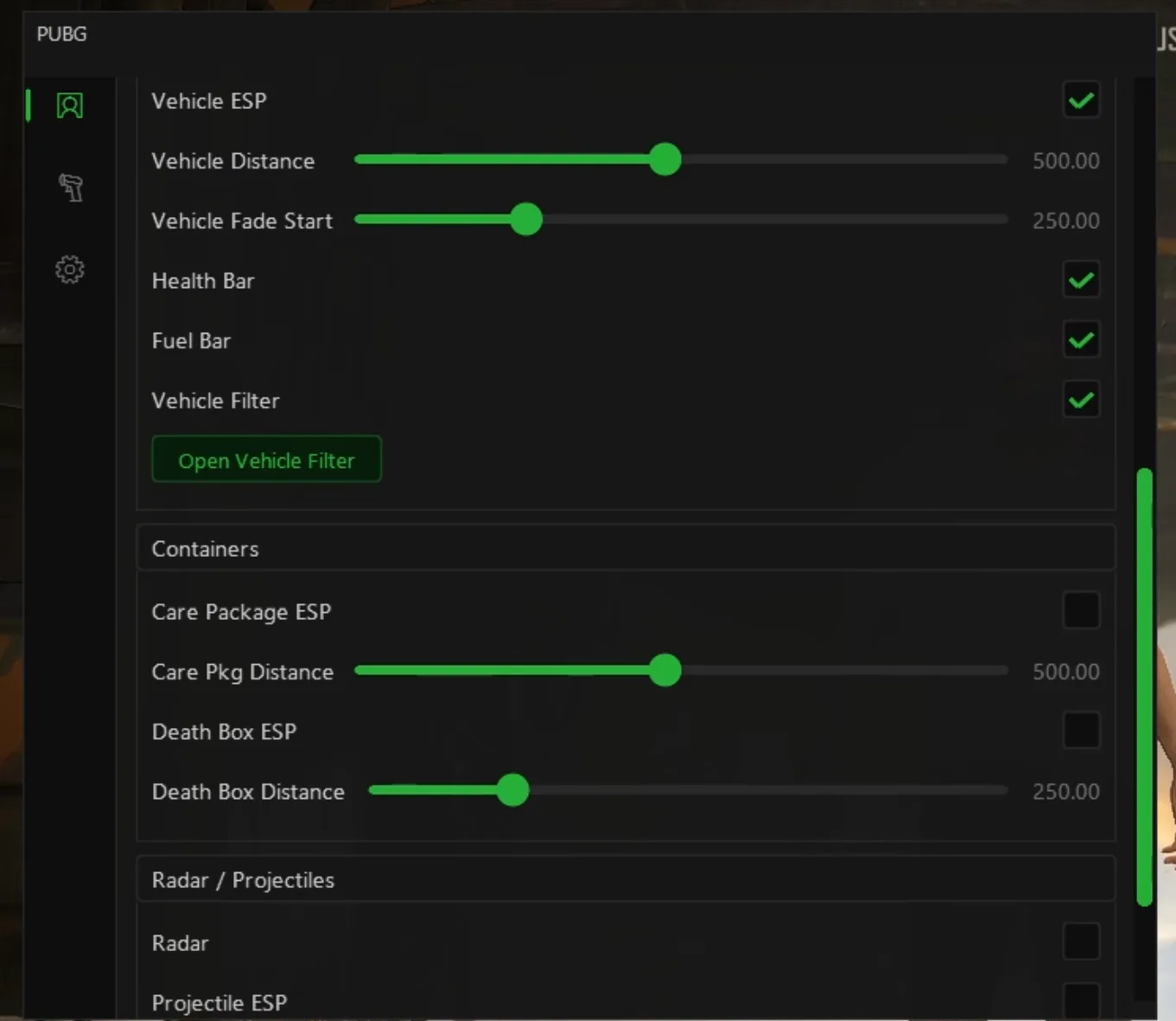 PUBG cheat — Vehicle ESP