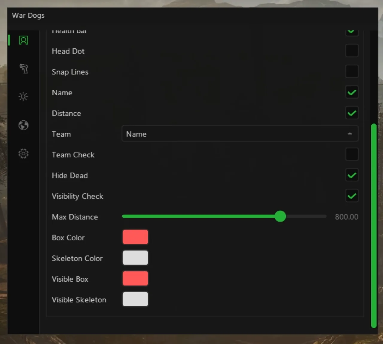 Wardogs cheat — Player detail