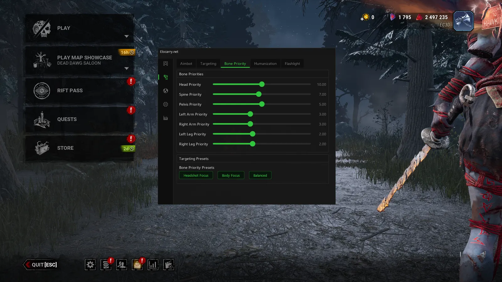 Dead by Daylight Aimbot — Bone selection