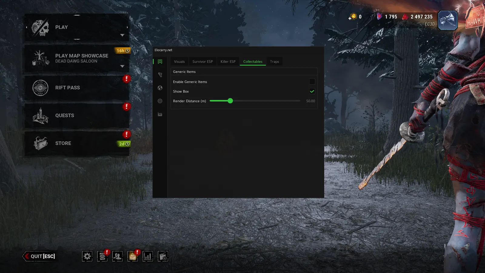Dead by Daylight ESP — Chest & item ESP